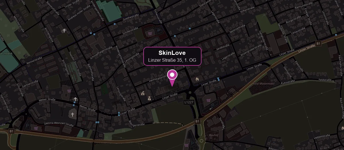 Karte: SkinLove in der Linzer Straße 35 in Marchtrenk, beim Kreisverkehr an der B1